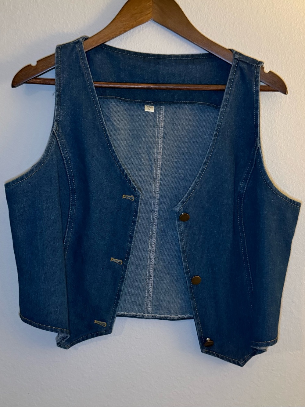 Blue Denim Button Vest